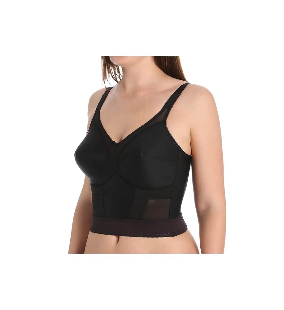 Carnival Womens Full Figured Camisole Longline Bra, Black